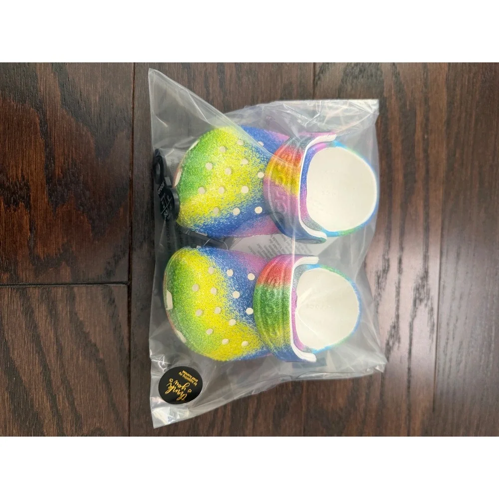 Crocs Toddler Classic Spray Dye Clog Rainbow Multi Color 208094-94S Size C4